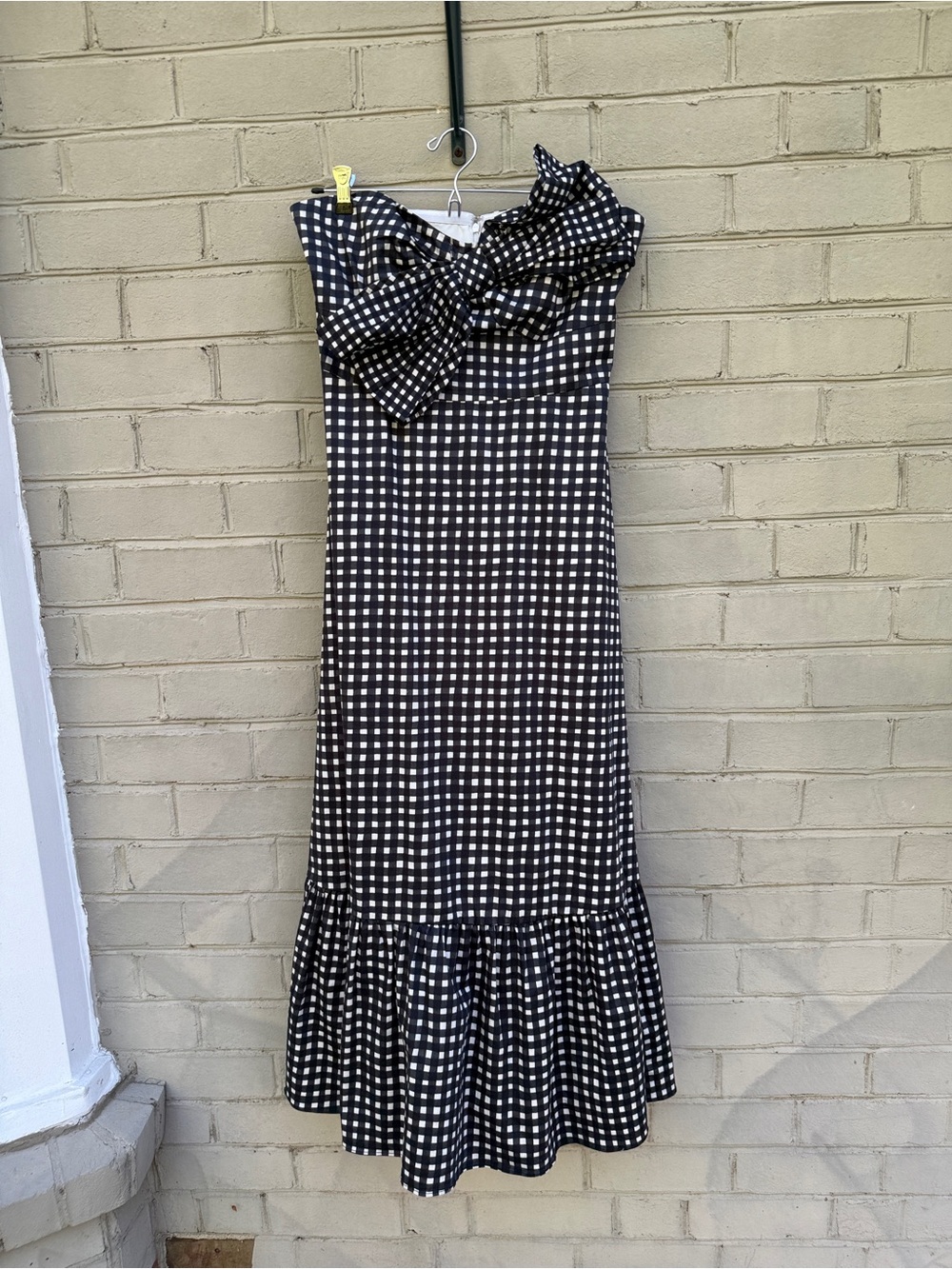 Anthropologie Hutch Strapless Black & White Gingham Midi Dress Size 10 Pockets - Picture 5 of 16